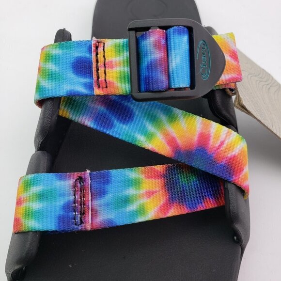 NEW Chaco Chillos Kids Size 5Y Dark Tie Dye Slip On Outdoors Sport Slide Sandals - Picture 9 of 12